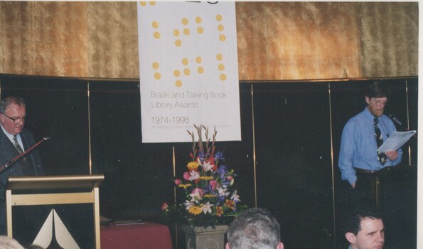 Rod Quantock and Jeffrey Hodgson behind podiums