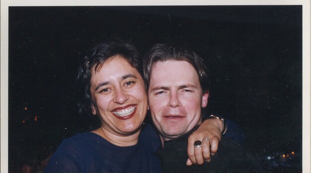 Audio producer Pamela Morrow and narrator Stephen Pearse
