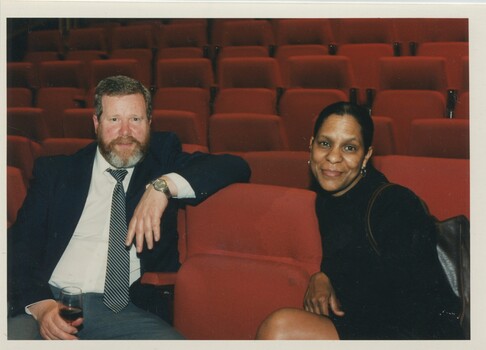 Unknown male and Yvette Baptist after the ceremony concluded