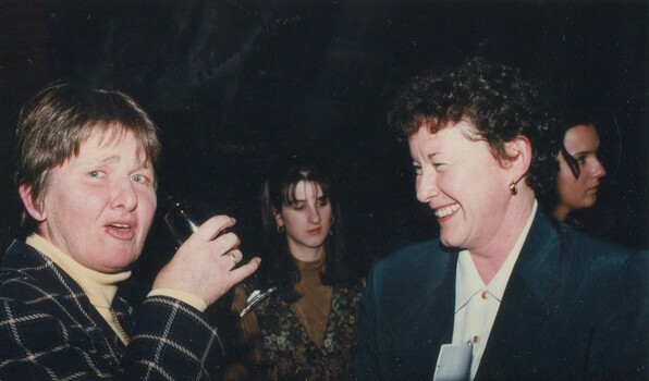 Rose Blustein with unknown female, Louise Zalay and Liana Fonti in background