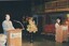 Two people at podium during the event