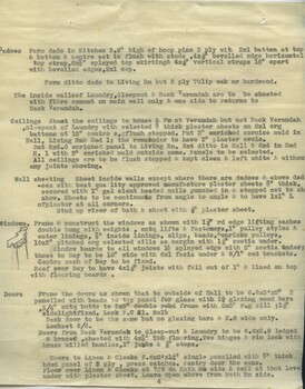 Outline of materials and job requirements for trades
