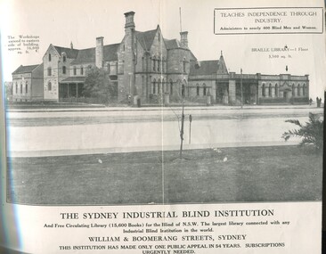 Fold out photograph of Boomerang Street building from side