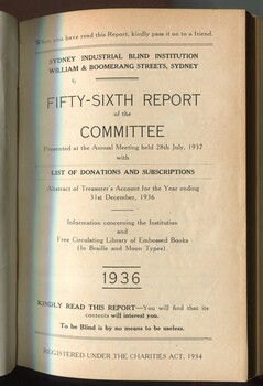 Front page of report by the committee to the public