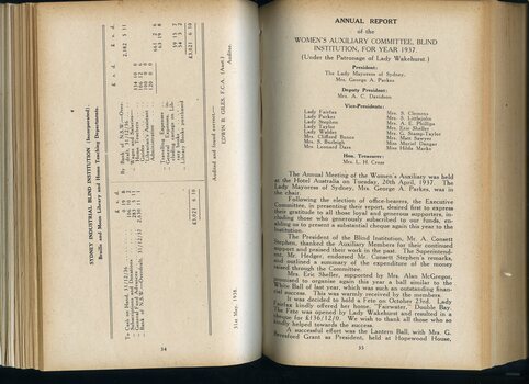 Library and home teaching accounts and Women's Auxiliary