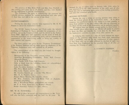 Report on achievements and activities over the year 1938