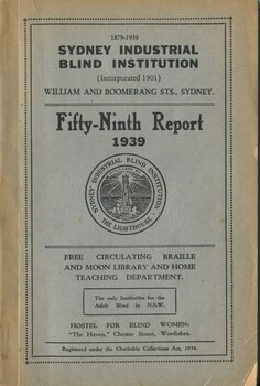 Front cover with symbol of Institution in centre