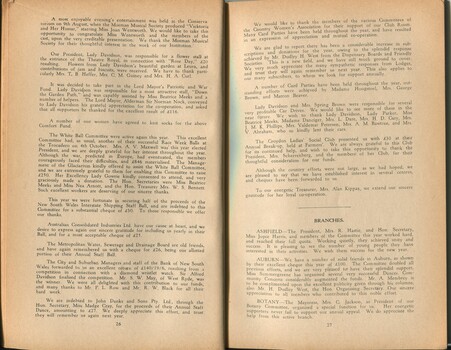 Annual report from the Women's Auxiliary