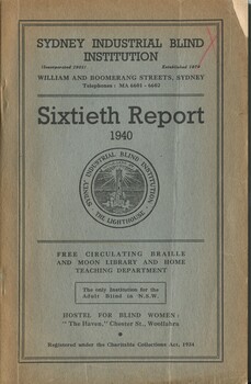 Cover with emblem of the Institution in the centre