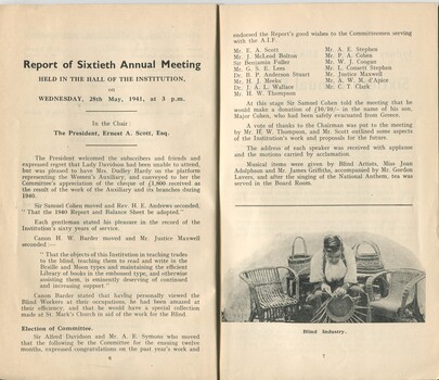 Minutes of Annual General Meeting held at the Institution