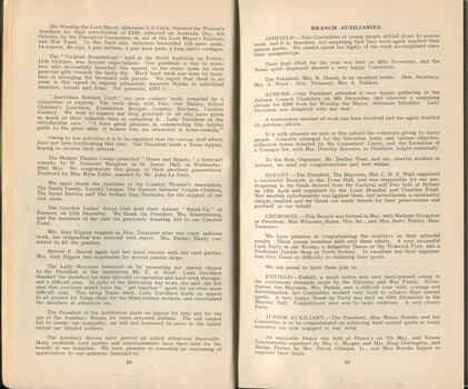 Annual Report from the Women's Auxilliary