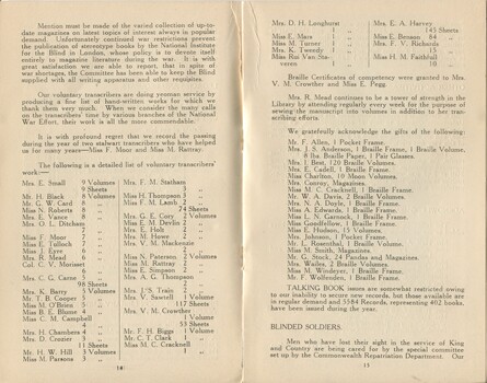 Committee report on activities and achievements for the Institution