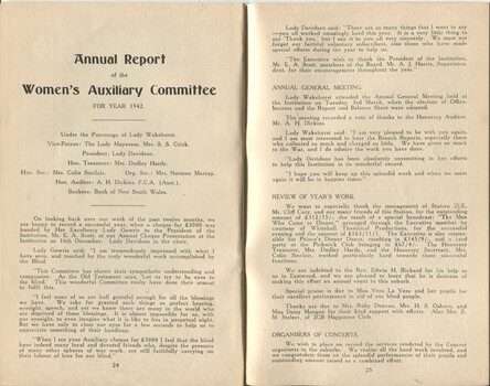 Annual report of the Women's Auxiliary