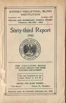 Front cover with SIBI emblem in centre