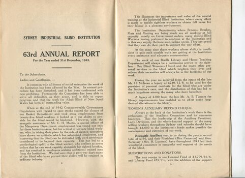 Committee report on the achievements and activities of the Institution