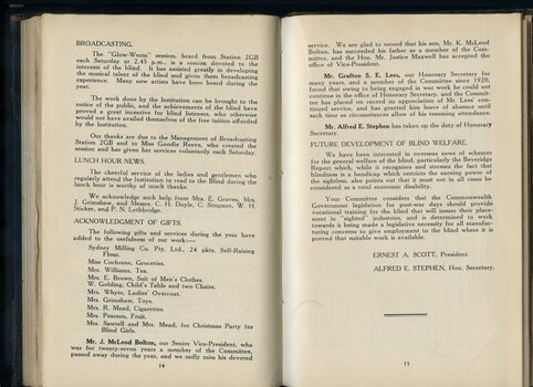 Committee report on the achievements and activities of the Institution