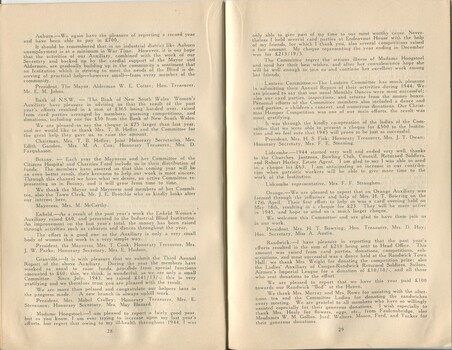 Annual report from the Women's Auxiliary