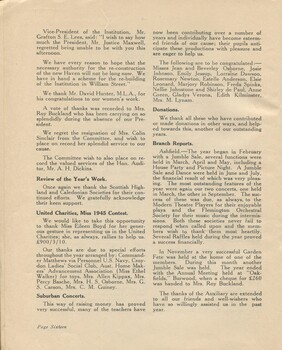 Annual report of the Women's Auxiliary of the SIBI