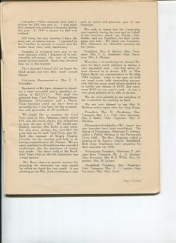 Annual report of the Women's Auxiliary of the SIBI