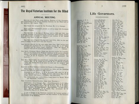 Minutes from Annual General Meeting and List of Life Governors