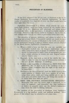 Advice on the Prevention of Blindness