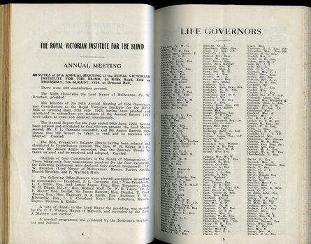 Minutes from the Annual General Meeting and Life Governors