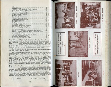 Annual report of the Committee of Management and images of workshops
