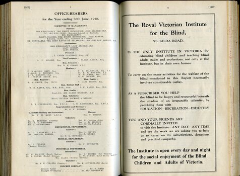 List of Office Bearers and senior staff and promotion of RVIB