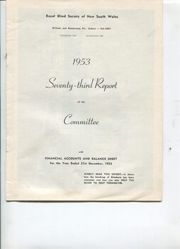 Title page for the Annual report with financial accounts and balance sheet