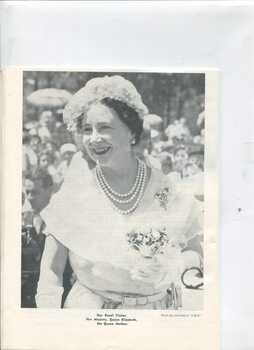 Portrait of Queen Mother who visited Australia