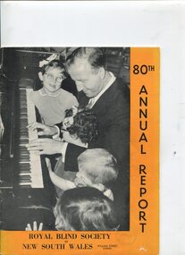Pianist George Shearing with kindergarten children