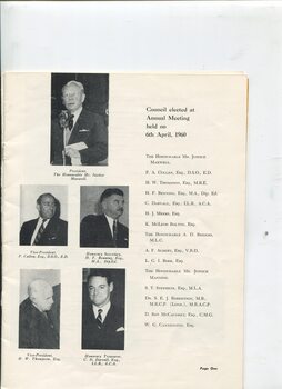 List of re-elected members and portraits of Executive