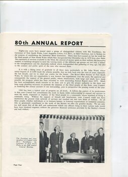 President's report on activities and achievement for the year