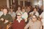 Group singing in a hall on holiday