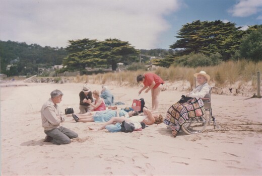 Enjoying the sun at the beach near Lorne