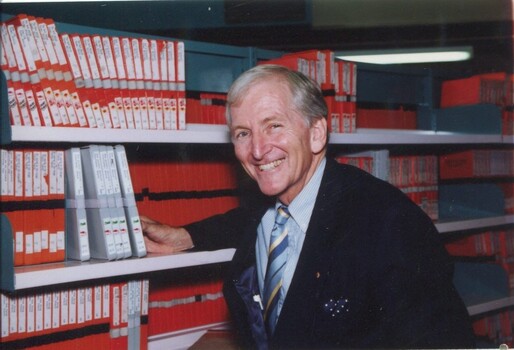 Bryce Courtenay with audio versions of The Potato Factory