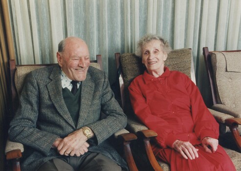 Jim and Edith Smith in their lounge room