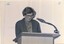 Hazel Hawke behind a speaker's lecturn