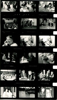 Proof sheet of clients, staff and visitors at the Association for the Blind