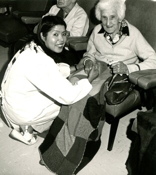 Japanese nurse with an elderly resident
