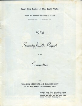 Title page of the annual report