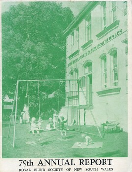 Cover with image of children playing in the Victor Maxwell Nursery playground