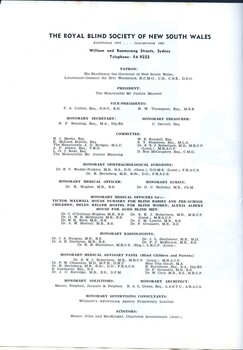 List of office bearers and honorary staff members