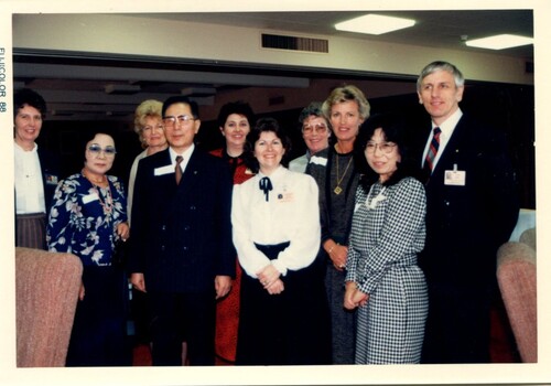 Japanese visitors with Diana Jones and John Cook