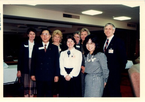 Japanese visitors with Diana Jones and John Cook