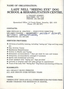 Basic information about services and contact information