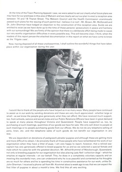 Report from Lady Nell Seeing Eye Dog School President Phyllis Gration