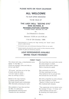 Open Weekend invite and poem 'Fancy That'