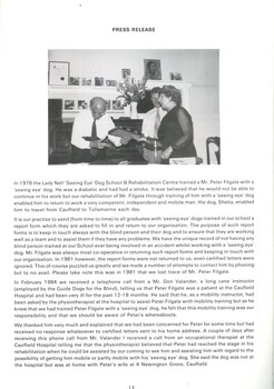 Press release on timeline, communications and actions concerning Peter Filgate and Sheba