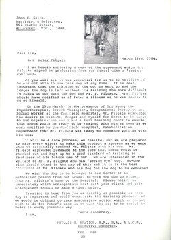 Press release on timeline, communications and actions concerning Peter Filgate and Sheba